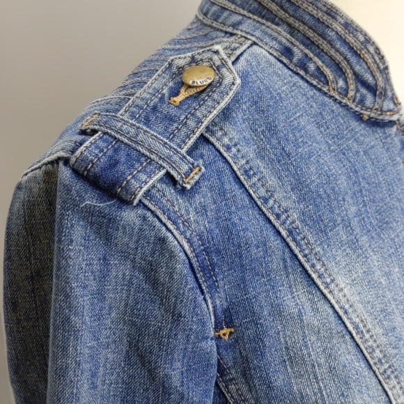 Baccini military style blue denim jacket-sz PM